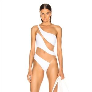 Norma Kamala Snake Mesh Mio Swimsuit in White